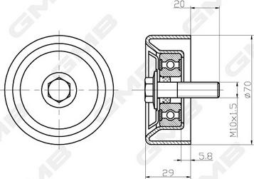 GMB GTC0240 - Паразитна / водеща ролка, пистов ремък vvparts.bg