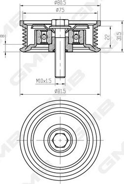 GMB GTC1160 - Паразитна / водеща ролка, зъбен ремък vvparts.bg