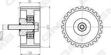 GMB GTC1130 - Паразитна / водеща ролка, зъбен ремък vvparts.bg