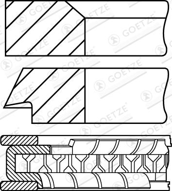 Goetze Engine 08-443800-10 - Комплект сегменти vvparts.bg