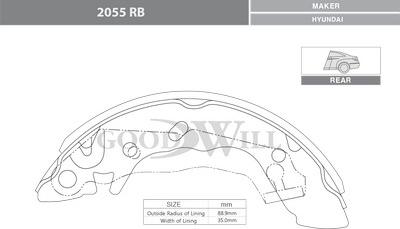 GoodWill 2055 RB - Комплект спирачна челюст vvparts.bg
