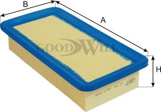 GoodWill AG 349 - Въздушен филтър vvparts.bg