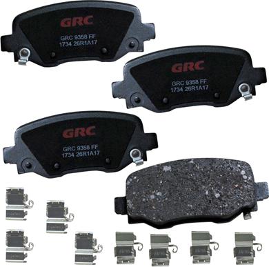 GRC GCD1734 - Комплект спирачно феродо, дискови спирачки vvparts.bg