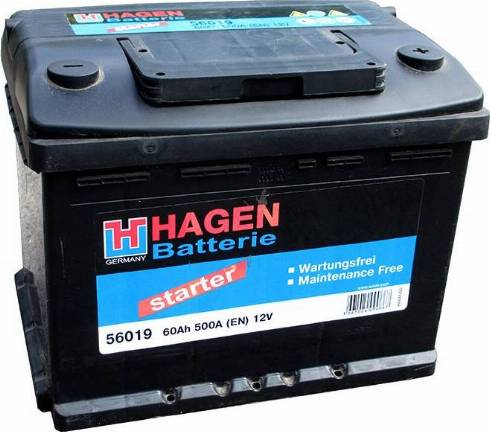 Hagen 56019 - Стартов акумулатор vvparts.bg