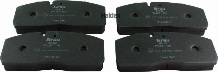 Haldex 1911819010 - Комплект спирачно феродо, дискови спирачки vvparts.bg