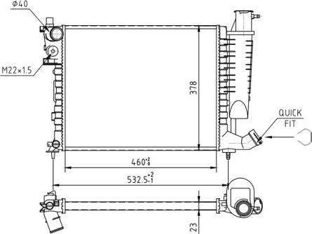 Hart 605 914 - Радиатор, охлаждане на двигателя vvparts.bg