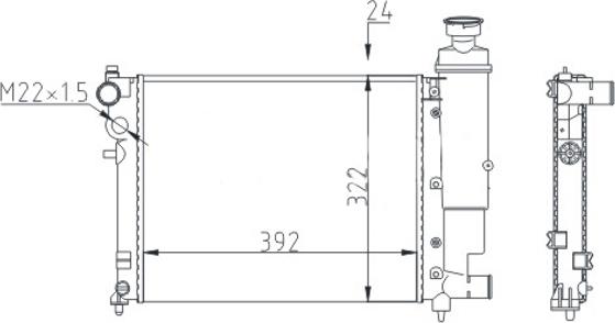 Hart 605 564 - Радиатор, охлаждане на двигателя vvparts.bg