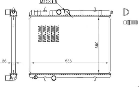 Hart 605 786 - Радиатор, охлаждане на двигателя vvparts.bg