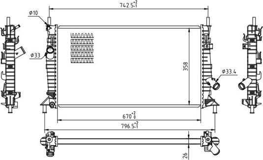 Hart 606 831 - Радиатор, охлаждане на двигателя vvparts.bg