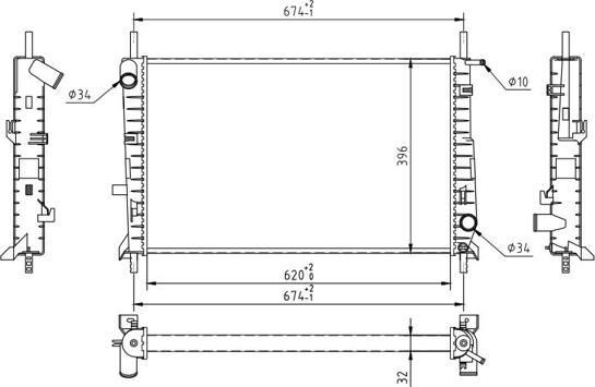 Hart 606 832 - Радиатор, охлаждане на двигателя vvparts.bg