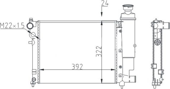 Hart 600 482 - Радиатор, охлаждане на двигателя vvparts.bg