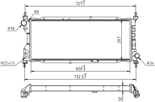 Hart 600 267 - Радиатор, охлаждане на двигателя vvparts.bg