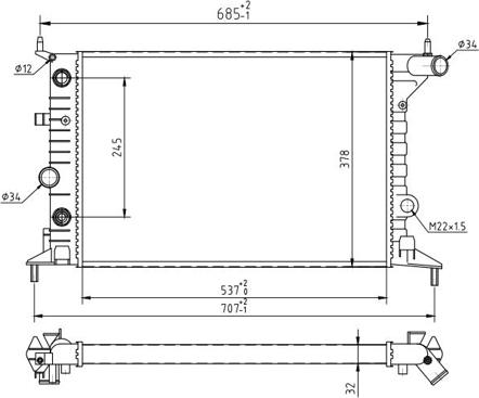 Hart 601 385 - Радиатор, охлаждане на двигателя vvparts.bg