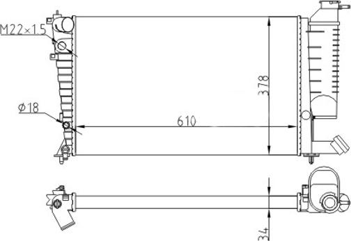 Hart 608 316 - Радиатор, охлаждане на двигателя vvparts.bg