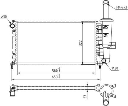 Hart 607 842 - Радиатор, охлаждане на двигателя vvparts.bg