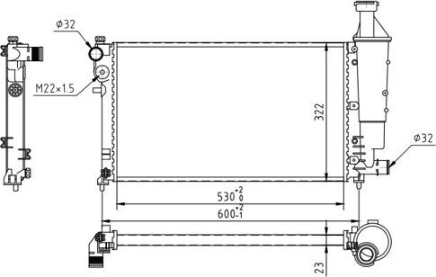 Hart 607 335 - Радиатор, охлаждане на двигателя vvparts.bg