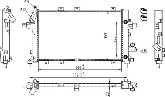 Hart 612 359 - Радиатор, охлаждане на двигателя vvparts.bg