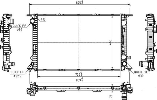 Hart 612 306 - Радиатор, охлаждане на двигателя vvparts.bg