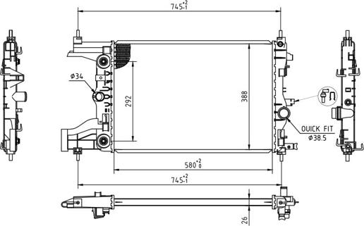 Hart 637 155 - Радиатор, охлаждане на двигателя vvparts.bg