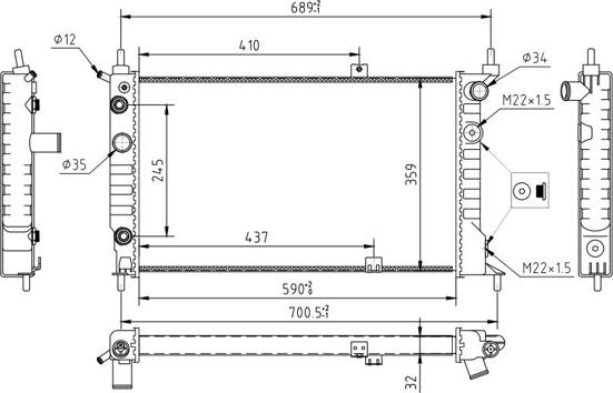 Hart 637 163 - Радиатор, охлаждане на двигателя vvparts.bg