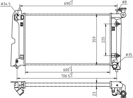 Hart 637 209 - Радиатор, охлаждане на двигателя vvparts.bg