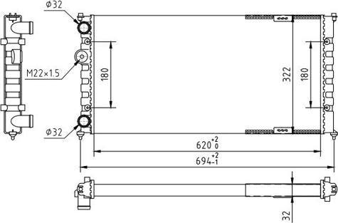 Hart 637 211 - Радиатор, охлаждане на двигателя vvparts.bg