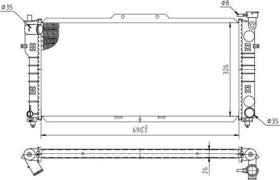 Hart 620 254 - Радиатор, охлаждане на двигателя vvparts.bg