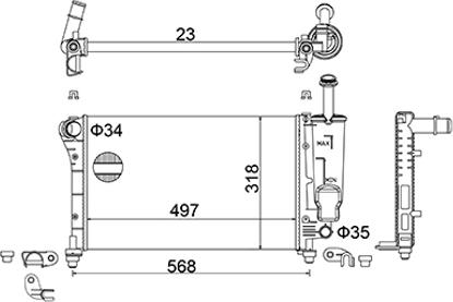 Hart 620 725 - Радиатор, охлаждане на двигателя vvparts.bg