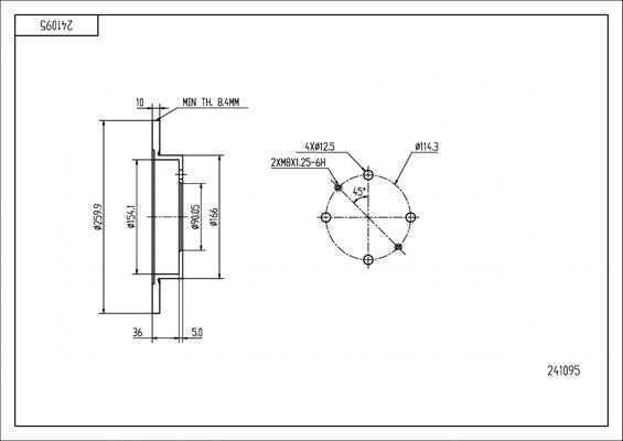 Hart 241 095 - Спирачен диск vvparts.bg