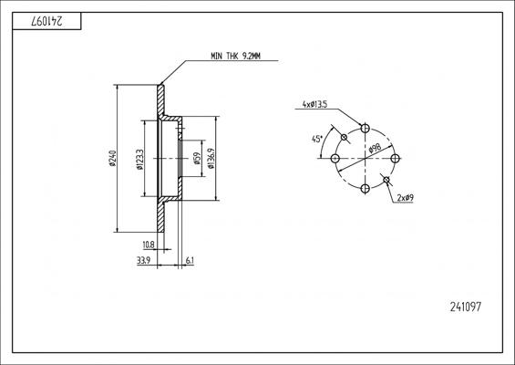 Hart 241 097 - Спирачен диск vvparts.bg