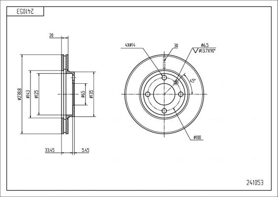 Hart 241 053 - Спирачен диск vvparts.bg