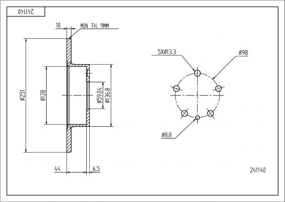 Hart 241 140 - Спирачен диск vvparts.bg