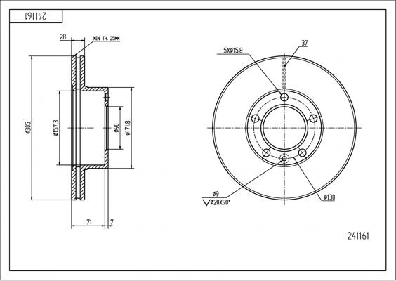 Hart 241 161 - Спирачен диск vvparts.bg