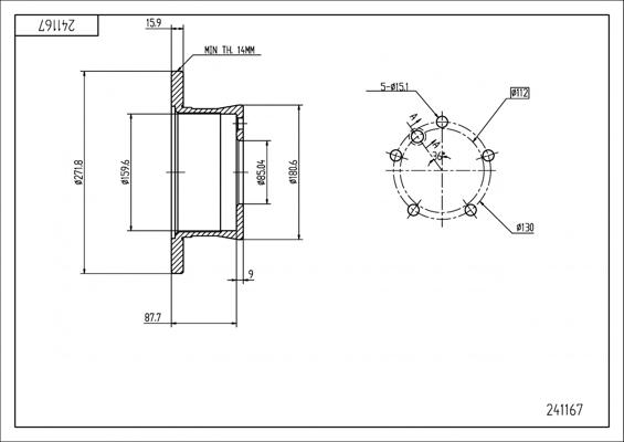 Hart 241 167 - Спирачен диск vvparts.bg