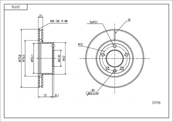 Hart 241 116 - Спирачен диск vvparts.bg