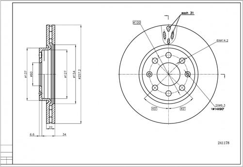 Hart 241 178 - Спирачен диск vvparts.bg