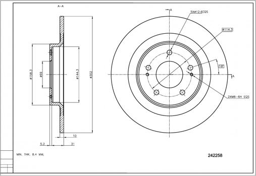 Hart 242 258 - Спирачен диск vvparts.bg