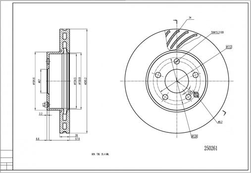 Hart 250 261 - Спирачен диск vvparts.bg