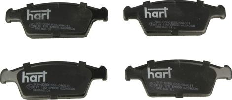 Hart 219 120 - Комплект спирачно феродо, дискови спирачки vvparts.bg
