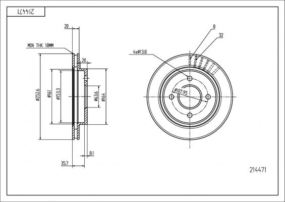 Hart 214 471 - Спирачен диск vvparts.bg