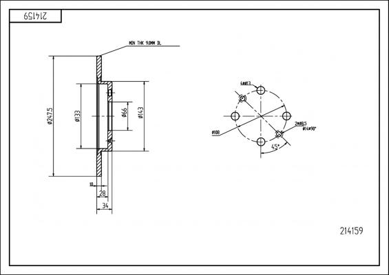 Hart 214 159 - Спирачен диск vvparts.bg