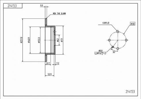 Hart 214 153 - Спирачен диск vvparts.bg