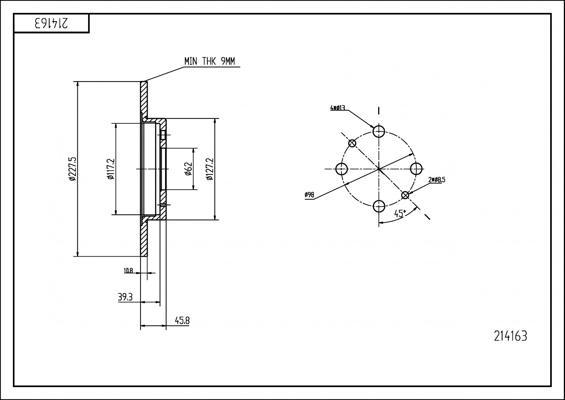 Hart 214 163 - Спирачен диск vvparts.bg