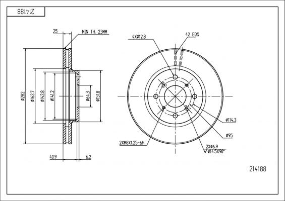 Hart 214 188 - Спирачен диск vvparts.bg