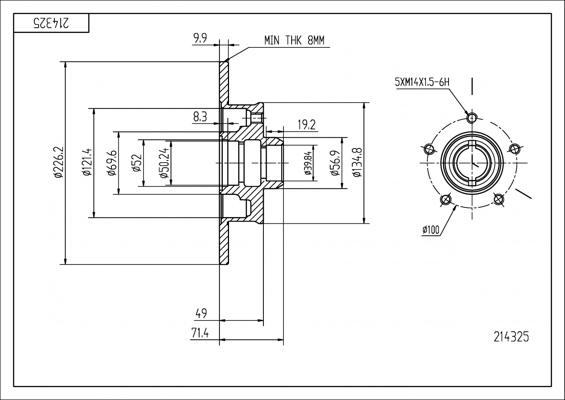 Hart 214 325 - Спирачен диск vvparts.bg