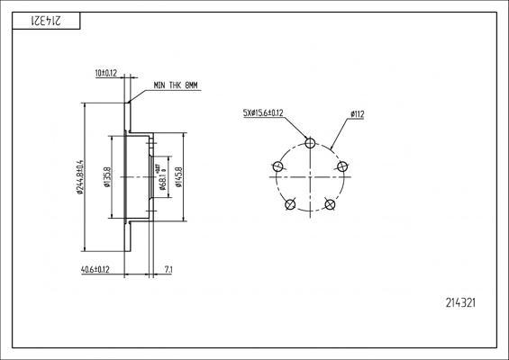 Hart 214 321 - Спирачен диск vvparts.bg