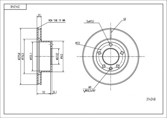 Hart 214 248 - Спирачен диск vvparts.bg