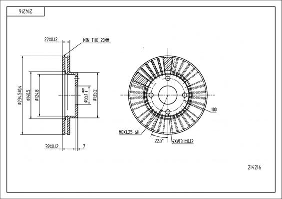 Hart 214 216 - Спирачен диск vvparts.bg