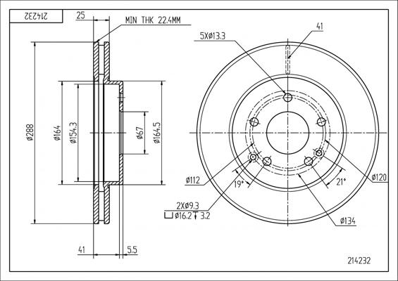 Hart 214 232 - Спирачен диск vvparts.bg