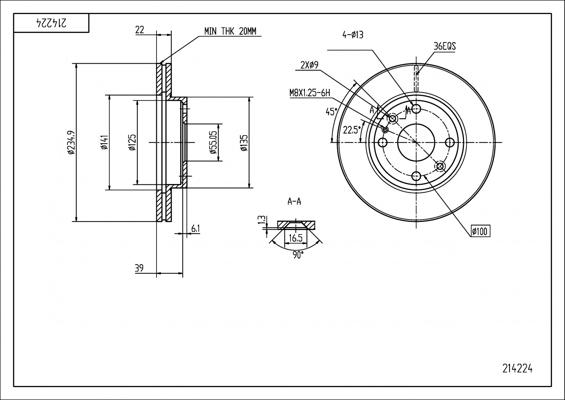 Hart 214 224 - Спирачен диск vvparts.bg